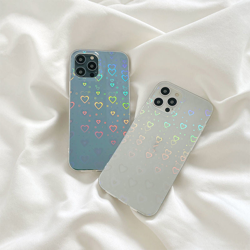 Colorful Love Themed Phone Case for iPhone 7 to iPhone 13 Pro Max