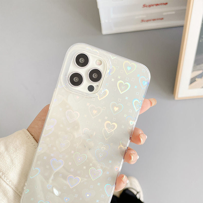 Colorful Love Themed Phone Case for iPhone 7 to iPhone 13 Pro Max
