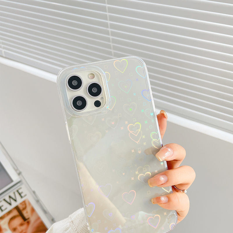 Colorful Love Themed Phone Case for iPhone 7 to iPhone 13 Pro Max
