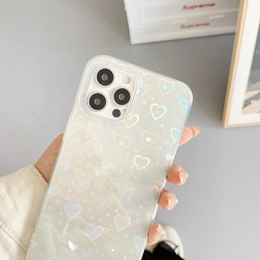 Colorful Love Themed Phone Case for iPhone 7 to iPhone 13 Pro Max