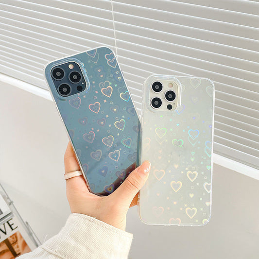 Colorful Love Themed Phone Case for iPhone 7 to iPhone 13 Pro Max